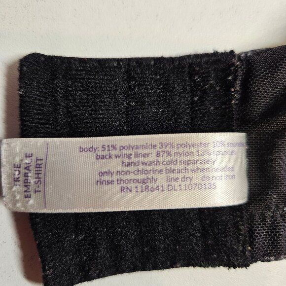 Cacique bra womans 40C True embrace T-Shirt  Grey Black underwire padded - Picture 10 of 11
